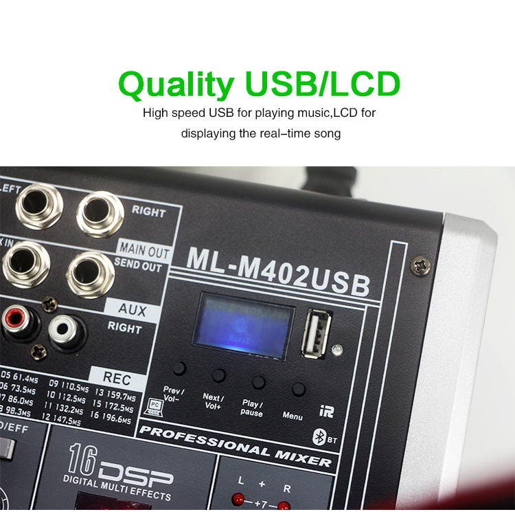 High Quality Mini 4 Channel Sound Mixer Console USB Audio Mixer power mixer