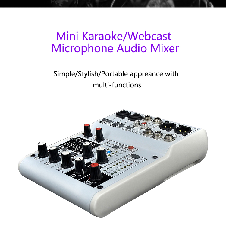 Wholesale Mini DJ Mixer with USB for 5V power supply Audio Mini Mixer Price