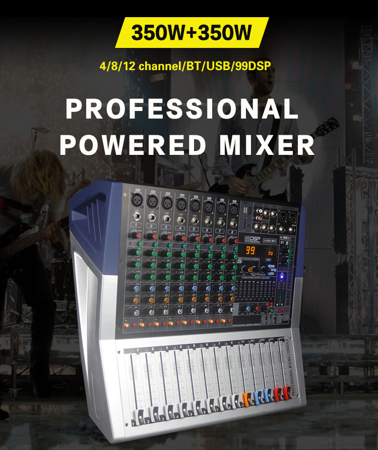 High Quality 8 channels DJ Mixing Console With 99 DSP Sound Mixing Console