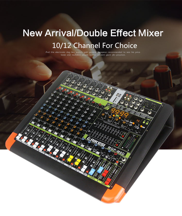 Professional Double Effect Mixer Console With wireless contact and USB Power Mixer