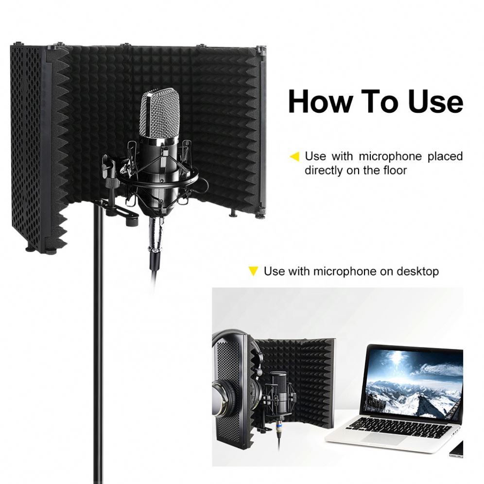 Foldable microphone isolation plate