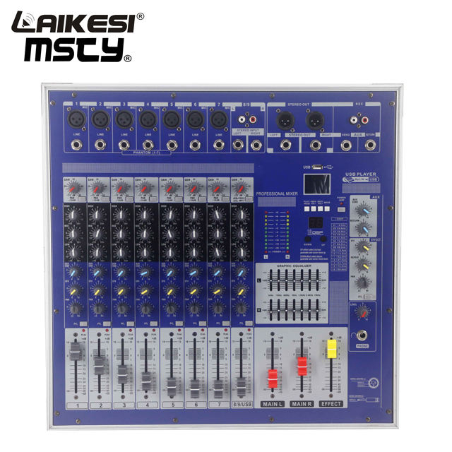 LAIKESI Power 8 channels Mixer Sound With USB Power Mixer Amplifier with suitcases