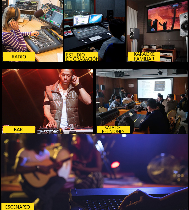 8 channels Consola de Audio professional 16DSP usb mixer