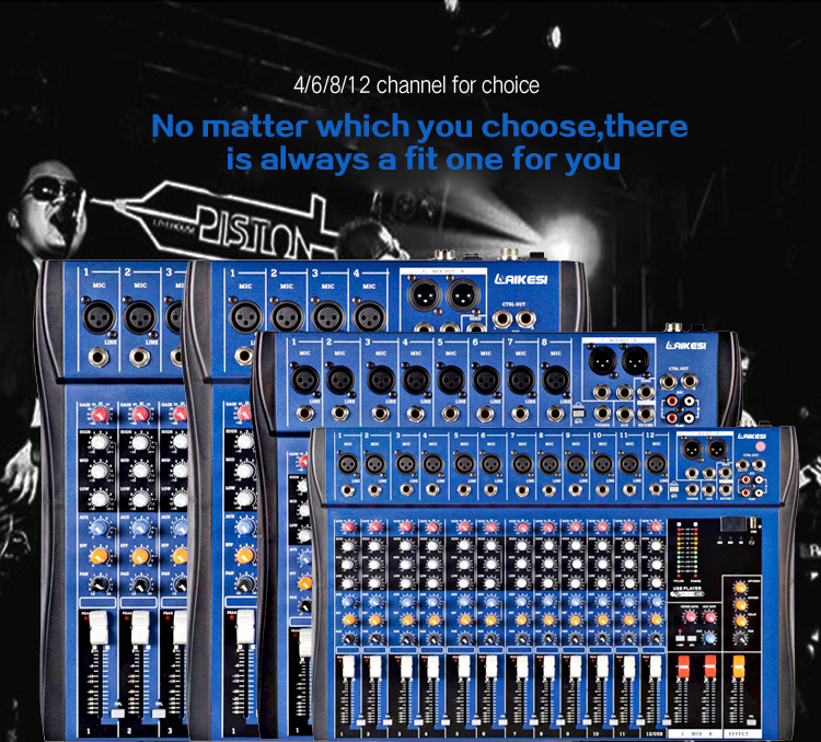 Professional 4/6/8/12/16 channel mixer sound from china audio mixer sound factory