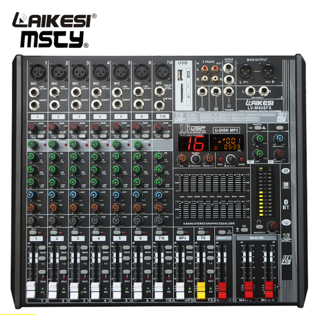 Professional audio mixer 8 channel mixing console