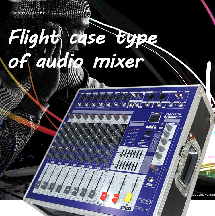 LAIKESI Power 8 channels Mixer Sound With USB Power Mixer Amplifier with suitcases
