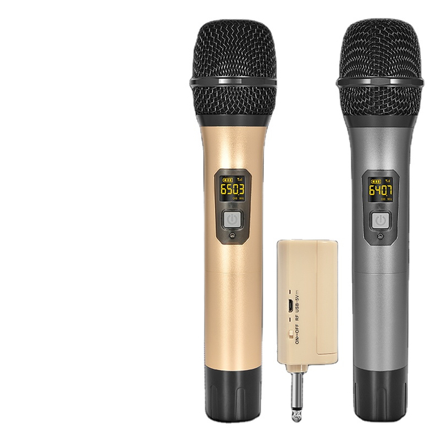 microfono inalambrico UHF de mano doble recargable